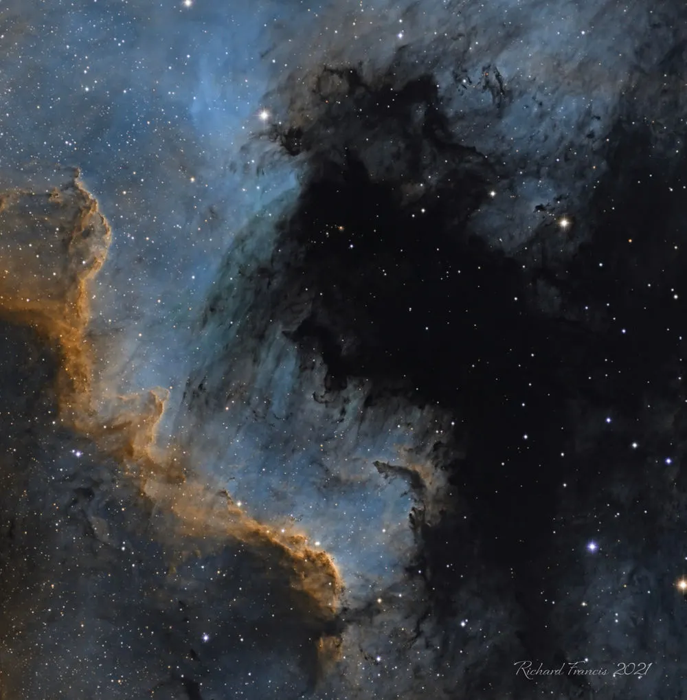 Cygnus Wall (NGC 7000), photographed from Le Bourdieu Observatory